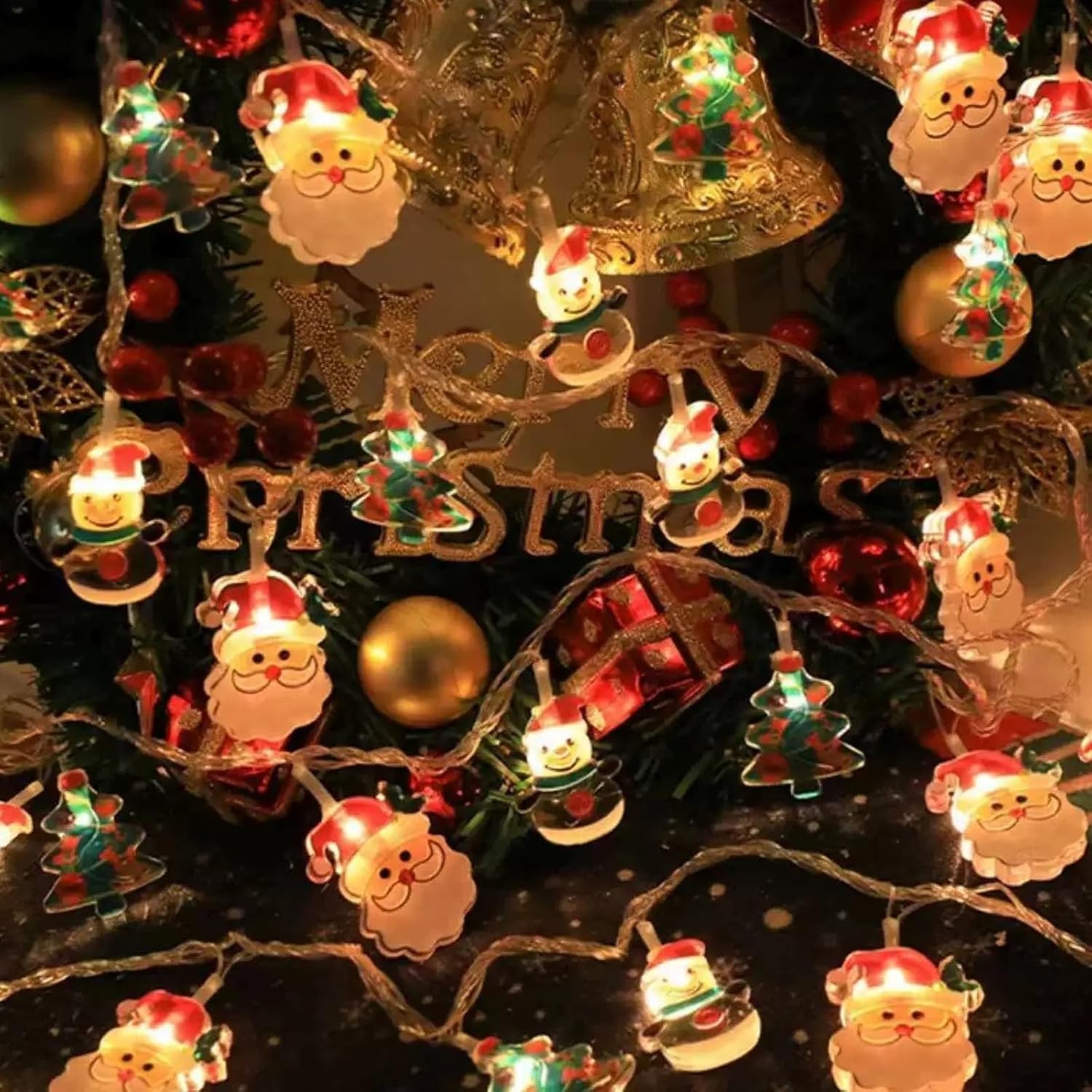 Christmas Decoration Lights Battery Operated, 9.8 Feet 20 Led Cute String Lights, Waterproof Indoor Outdoor Twinkle Chri