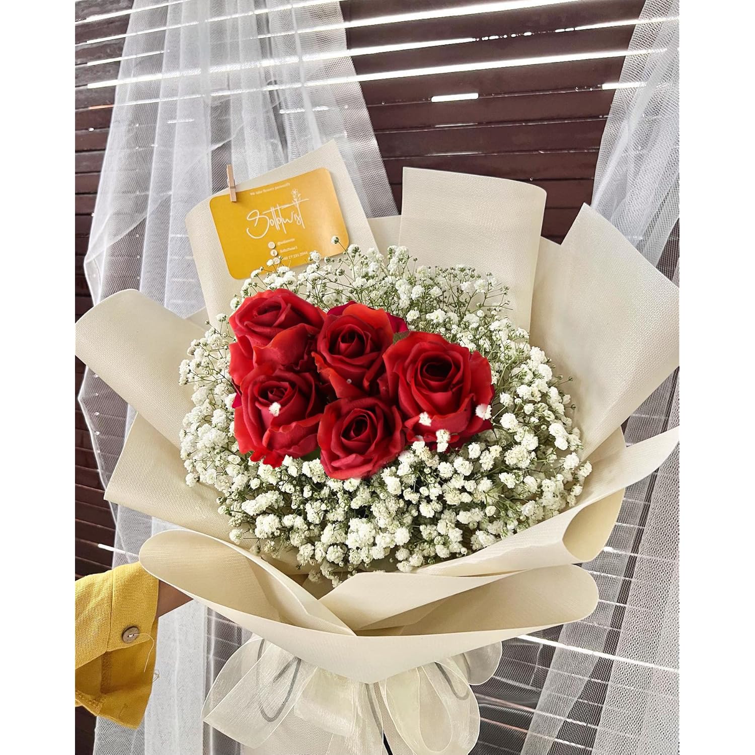 Artificial Realistic Roses Red Flowers 24" Real Touch Silk Roses Bouquet Long Stems Rose For Flower Arrangement Fake Roses Decor For Home Party Wedding Table Centerpieces Roses Realistic - 5 Pcs