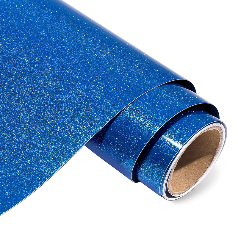 Glitter Permanent Vinyl Blue Sparkle Adhesive Vinyl 12" X 5Ft Glossy S