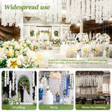 40Pcs Artificial Wisteria Hanging Flowers, 3.3Ft Artificial Wisteria Garland, White Hanging Wisteria Flower Vines Rattan, Reusable Silk Flowers String For Wedding Arch Party Garden Home Decor