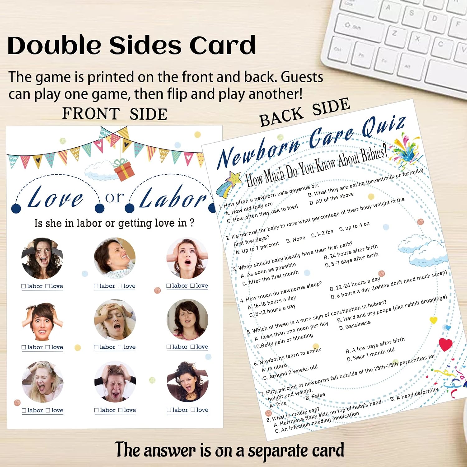 75 Pcs Baby Shower Games 6 Games Gender Neutral Baby Shower Bingo Cards Baby Prediction Advice Activity Beer Belly Or Pregnant Bump Gender Reveal Games For Guests