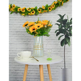 Sunflowers Artificial Flowers 2 Bunches Fake Sunflowers Silk Flowers Sunflower Bouquet Yellow Flowers Wedding Decor Home Hotel Office Party Garden Decorative Flowers Table Centerpiece