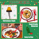 Christmas Plates Napkins Tableware - 96Pcs Funny Xmas Movie Party Forks Dinnerware Set Decorations Supplies, Winter Story Themed Disposable Tableware Favor For Christmas Holiday (24 Guests)