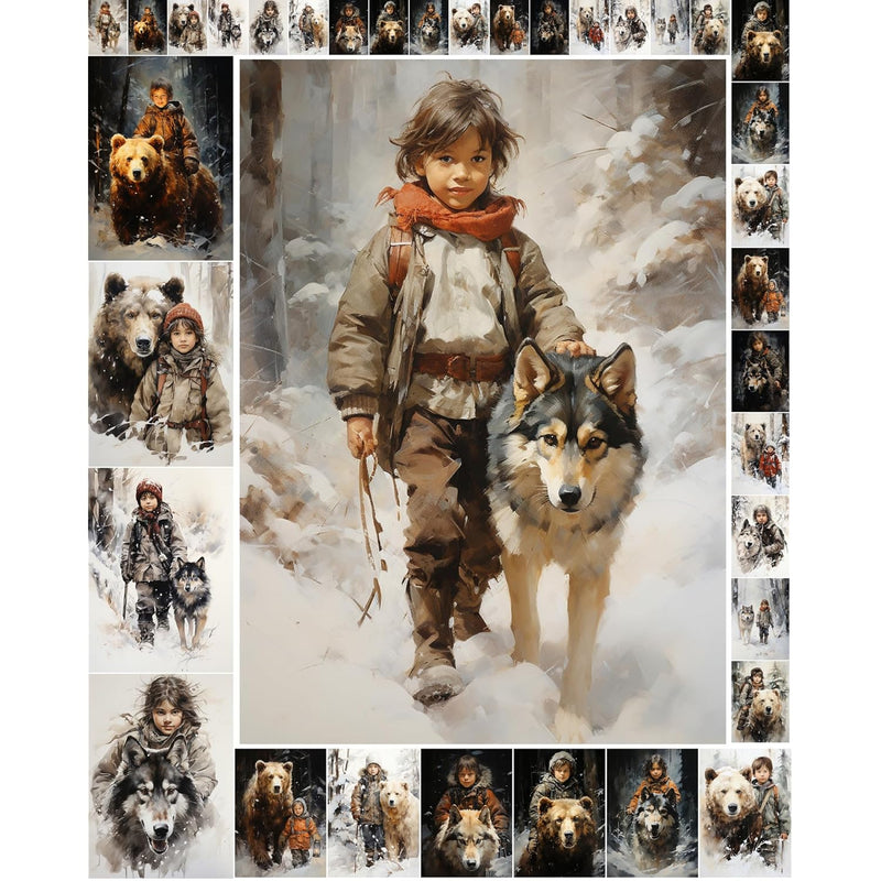 Decoupage Paper Pack (35 Sheets 6"X8") Brave Children Walking Through