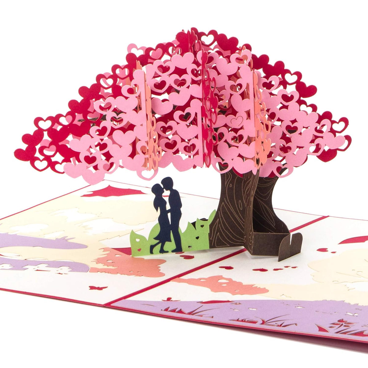Heart Tree Handmade Pop Up Card For Anniversary Valentines Day Wedding Romantic Gift, Birthday Cards For Wife Husband Couple, 7.9 X 5.9 Inches With Envelope