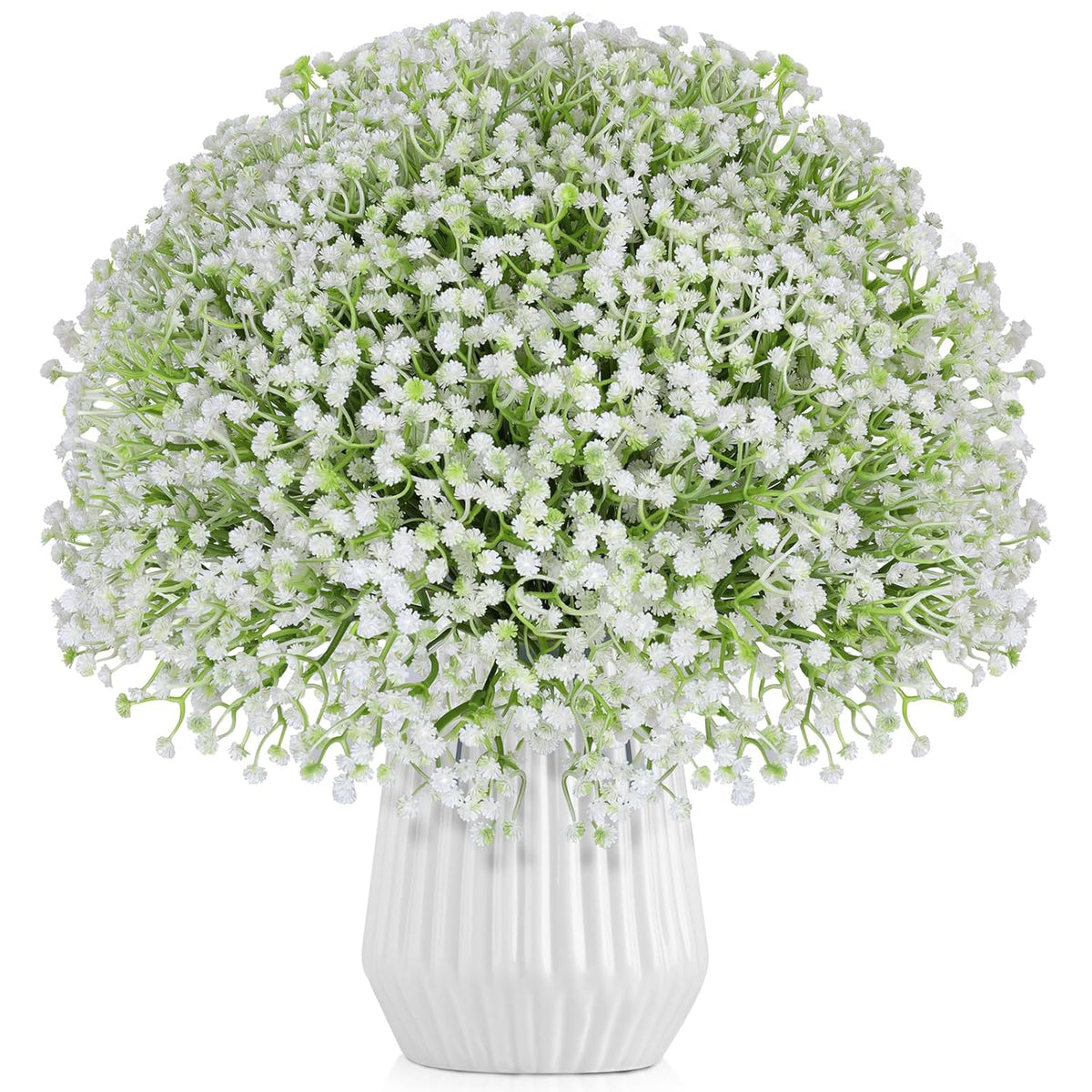 150 Pcs Baby Breath Artificial Flowers Fake White Baby Breath Flower Artificial Bulk Real Touch Faux Gypsophila Bouquet For Wedding Floral Arrangement Centerpieces Table Decoration (White, 150 Pcs)