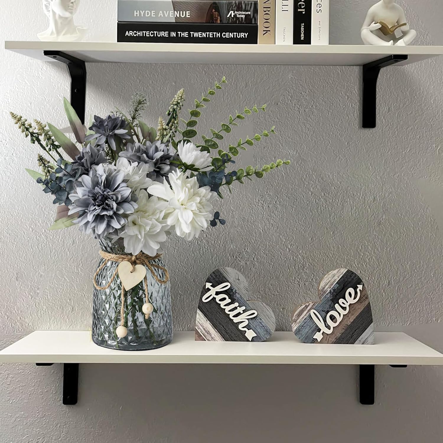 Fake Flowers In Vase,Faux Flowers In Vase,Table Centerpieces For Dining Room,Flower Centerpieces For Tables,Artificial Flowers,Kitchen Decor,Coffee Table Decor