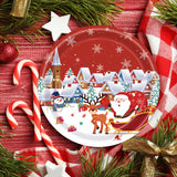 168 Pcs Merry Christmas Disposable Dinnerware Sets,Christmas Paper Plates And Cups Napkins Forks,Tablewares Christmas Paper Plates Heavy Duty,Christmas Xmas Party Supplies Decor,Serve 24