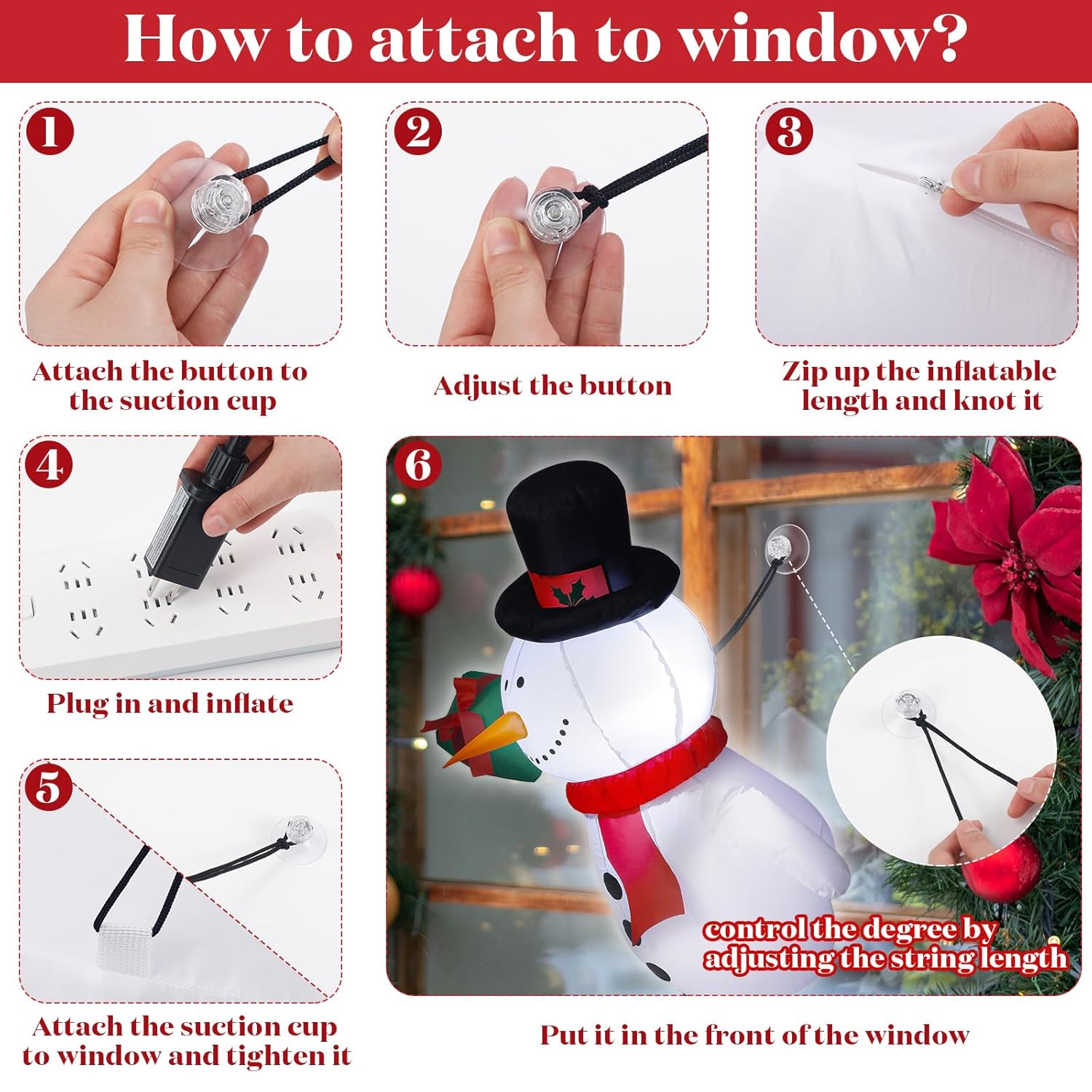 3.5Ft Christmas Inflatable Snowman With Gift Box Snowman Window Inflatable Blow Up Decoration With Build In Led And Fan