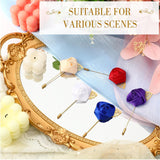 24 Pcs Boutonniere Rose Boutonniere Wedding Buttonholes Pocket For Men Wedding For Prom Party(Red)