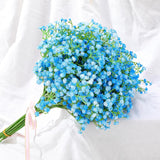 24 Pcs Blue Fake Baby Breath Artificial Flowers 20.5 Inch Real Touch Gypsophila For Wedding Bouquet Party Decor Faux Floral Arrangements Home Garden Centerpieces