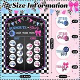 72 Pieces Burnouts Or Bows Gender Reveal Stickers And Gender Reveal Board For Voting Games And Party Invitations 2.67 Inch Team Boy And Team Girl Labels Sticker For Gender Reveal Parties Baby Showers