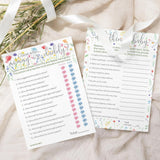 Little Wildflower Baby Shower Games - Guess Who Mommy Or Daddy And All Things Trivia - 20 Dual Sided Cards, Baby In Bloom 2 Game Bundle