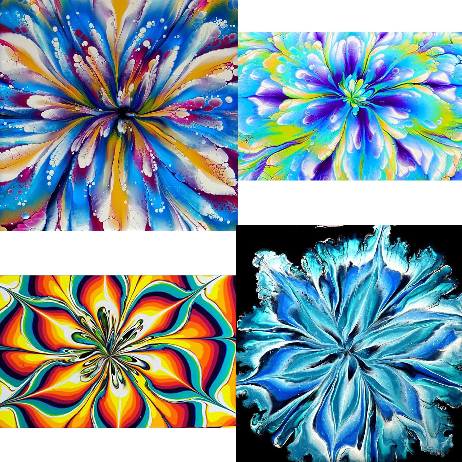 6Pcs Split Cup Flower Silicone Paint Cup Acrylic Pouring Strainers Set Mixing Cups For Diy Pouring Acrylic Paint And Creating Patterns Art Supplies