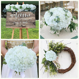 65Pcs Fake Flowers White Hydrangea Artificial Flowers Bulk (Not Squished, No Steaming Need) Ivory Silk Flowers With Stems For Wedding Decor,Home,Baby Shower,Table Centerpieces Decoration