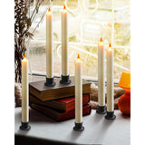 6 Flameless Window Candles With Remote Controller & Timer, Led Cone Stick Candle, Free 6 Black Bases, 9.6 Inch Battery Powered Christmas Candles For Home, Party, Holidays, Christmas Decoration