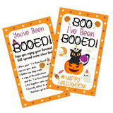 50 Pcs Halloween Game Cards, You'Ve Been Booed Boo Basket Stuffers For Friends Family, Black Cat Pumpkin Ghost Spooky Card For Him Or Her, Boo Greeting Cards, Happy Halloween Party Supplies -02