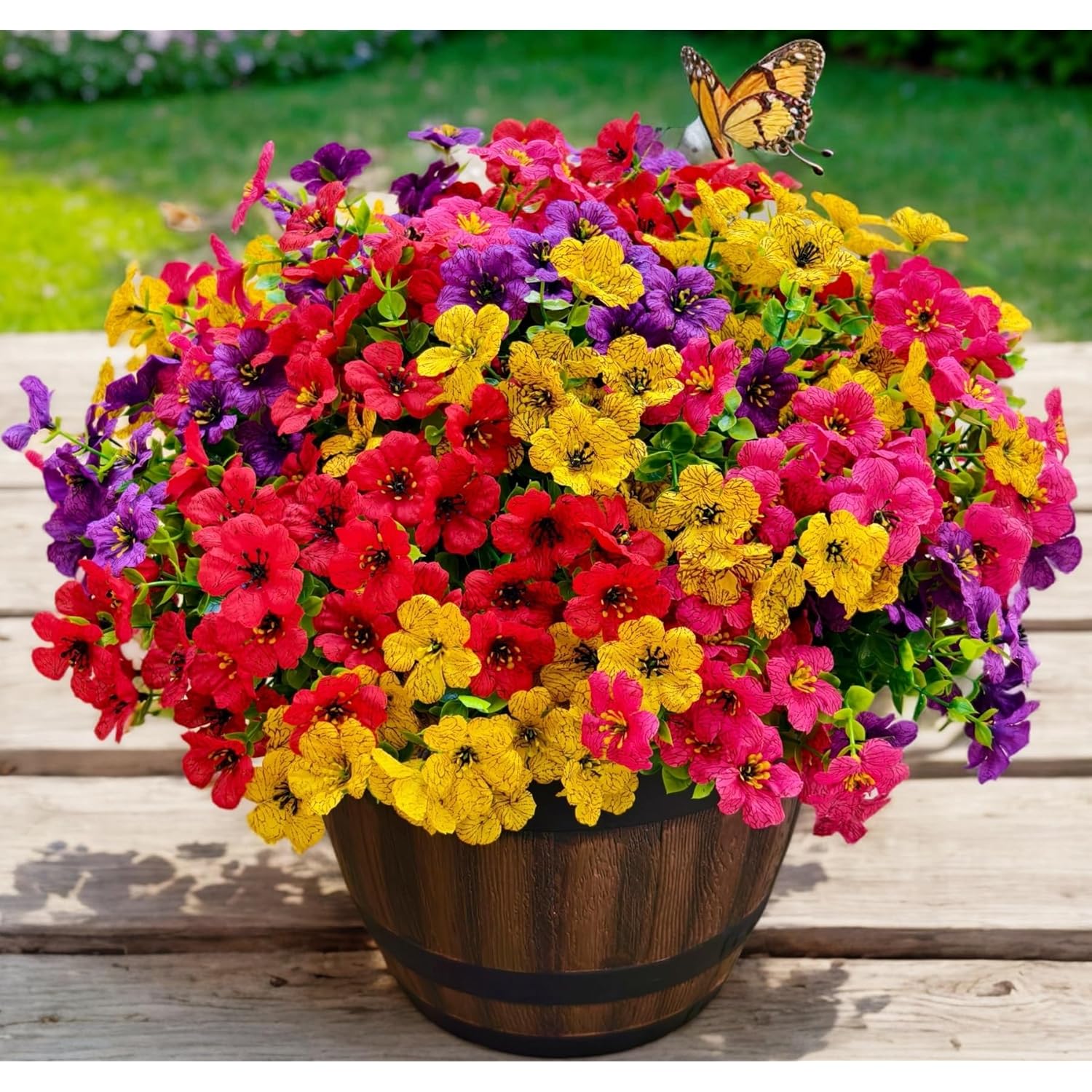 20 Bundles Artificial Flowers For Outdoors – Uv Resistant Artificial Plants Outdoor, Realistic Silk Fake Flowers No Fade, For Porch, Garden, Patio, Planter