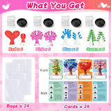 24 Pack Valentine’S Day Growing Trees Kit With Greeting Cards For Kids Stem Science Experiment Craft Party Favors School Classroom Gifts Exchange Goodie Bags For Boys And Girls