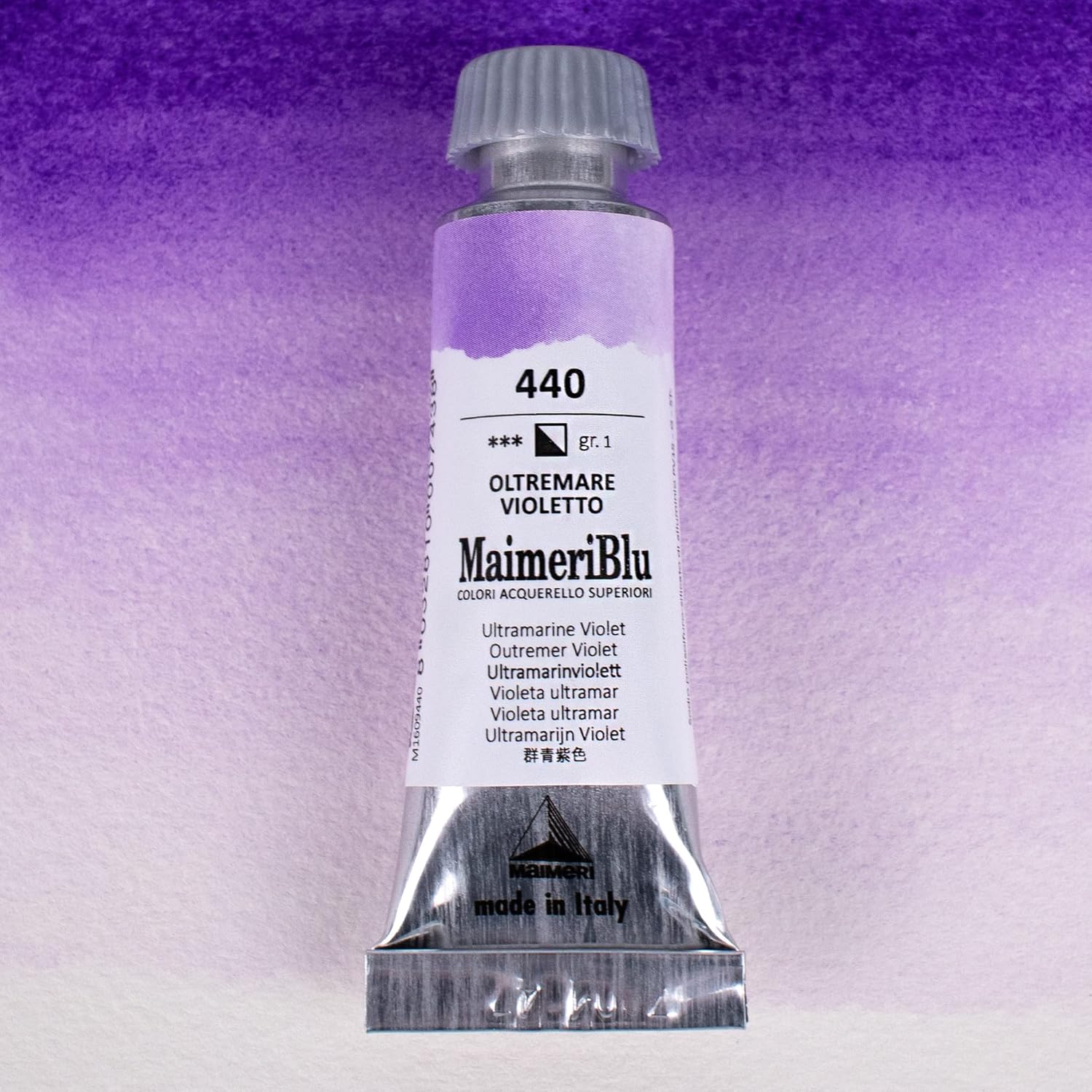 MaimeriBlu 12ml Single-Pigment Watercolor Paint - Ultramarine Violet PV15 Professional Watercolor Paint - Lightfast and Transparent Watercolor Paint Tube for Artists