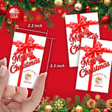 Gift Box Merry Christmas Game Scratch Off, Red Bow, Scratch & Win, Easy To Play Silly Games, Fun Idea, Ice Breaker Activity. Raffle Cards, Set Of 40 Cards Made In Usa