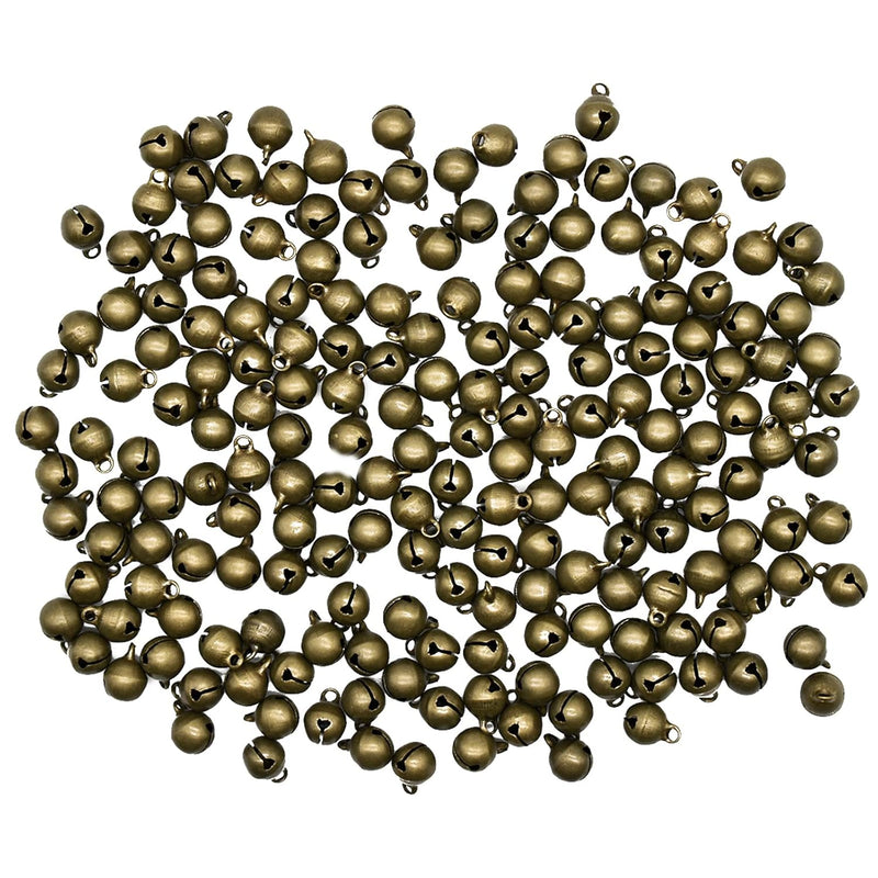 200Pcs 8Mm Mini Bronze Jingle Bell 1/3 Inch Small Bell Vintage Metal Bell For