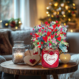 Valentine'S Day 3D Pop-Up Card - 13-Inch Floral Heart Design, Includes Blank Note & Envelope, Gift For Women, Men, Kids & All Loved Ones