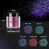 Chameleon Flakes, Resin Supplies -Intense Color Shift Pigment Powder For Resin Molds/Tumblers, Chrome Powder Pigment For Christmas Nail Art/Paint/Soap Making