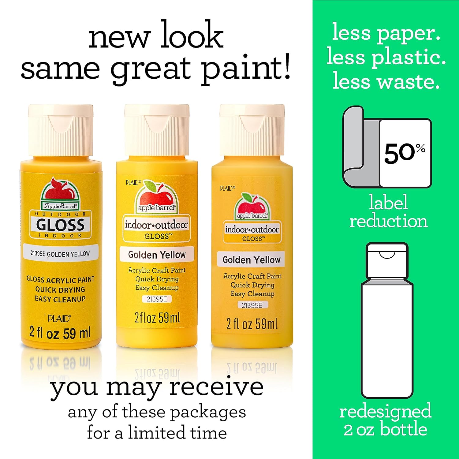 Apple Barrel Gloss Acrylic Paint in Assorted Colors (2-Ounce), 20621 White (Pack of 24)