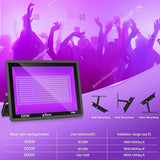 2 Pack 500W LED Black Light Flood Lights IP66 Waterproof Outdoor UV Glow Party Lighting