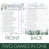 Baby It'S Cold Outside Winter Baby Shower Games - All Things Winter And Mommy Or Daddy (2 Game Party Bundle) - 20 Cards For Guests
