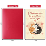 Cute Cat Couple Valentine’S Day Card Gifts For Him Her, Romantic Anniversary Cards For Boyfriend Girlfriend Husband Wife, Sweet Feline Love Greeting Card For Couples