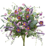 4 Bundles Spring Flowers Artificial Fake Wildflowers Bouquet Purple Daisy Flowers Faux Flower Arrangements Silk Flowers For Home Decor Indoor Table Centerpieces Vase Office