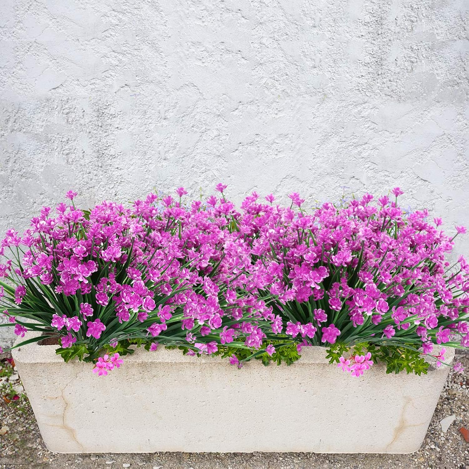8 Bundles Artificial Flowers, Fake Artificial Greenery Uv Resistant No Fade Faux Plastic Plants For Wedding Bridle Bouquet Indoor Outdoor Home Garden Kitchen Office Table Vase (Fuchsia)