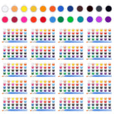 24 Set 24 Colors Mini Acrylic Paint Kit For Craft 624 Pcs Washable Acrylic Paint Set Paints Strips For Party Painting Supplies 48 Brushes
