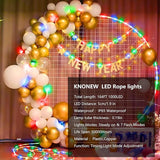 164FT Multicolor LED Rope Lights 1000 LED Waterproof Outdoor String Lights with 8 Modes Clear Tube