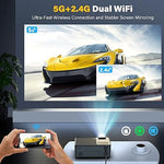 1080P 5G WiFi Bluetooth Projector - 15000Lux, 560ANSI, 300" Display, 4K Support