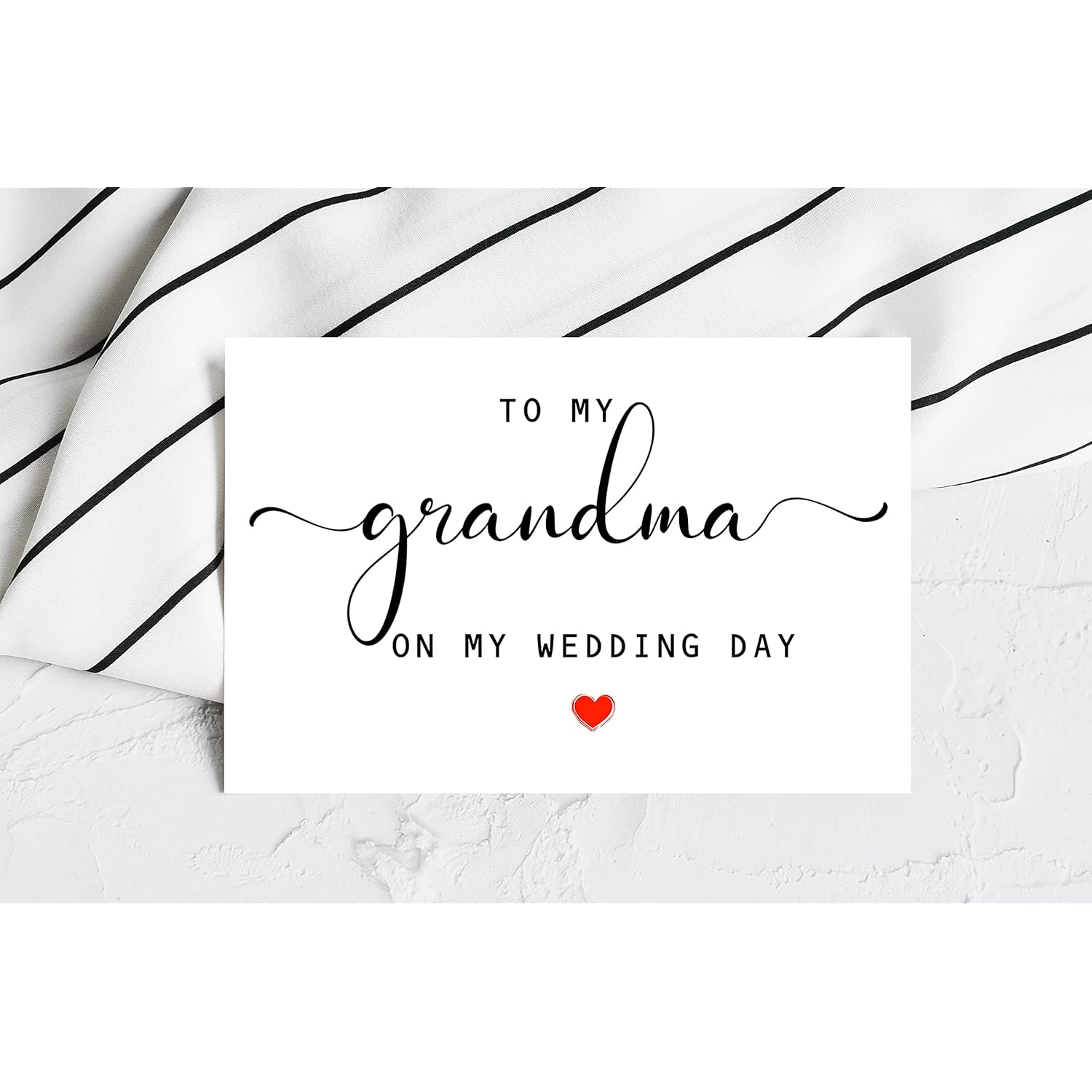 To My Grandma On My Wedding Day Card - Wedding Day Card - Family Of The Bride Or Groom Cards - Wedding Party Card - Calligraphy Card Grandma Wedding Day - Thank You Wedding Card