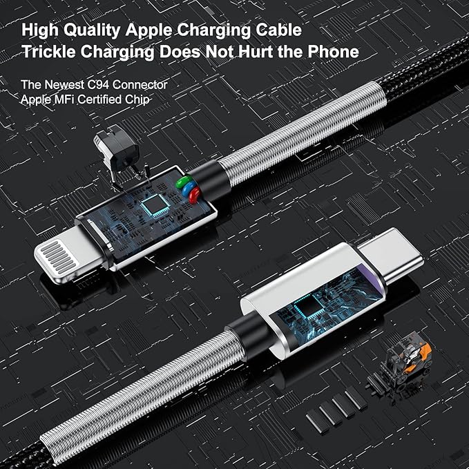 2 Pack Apple MFi Certified USB C to Lightning Cable 10FT Long Fast Charging Cord for iPhone 14 13 12 11 iPad