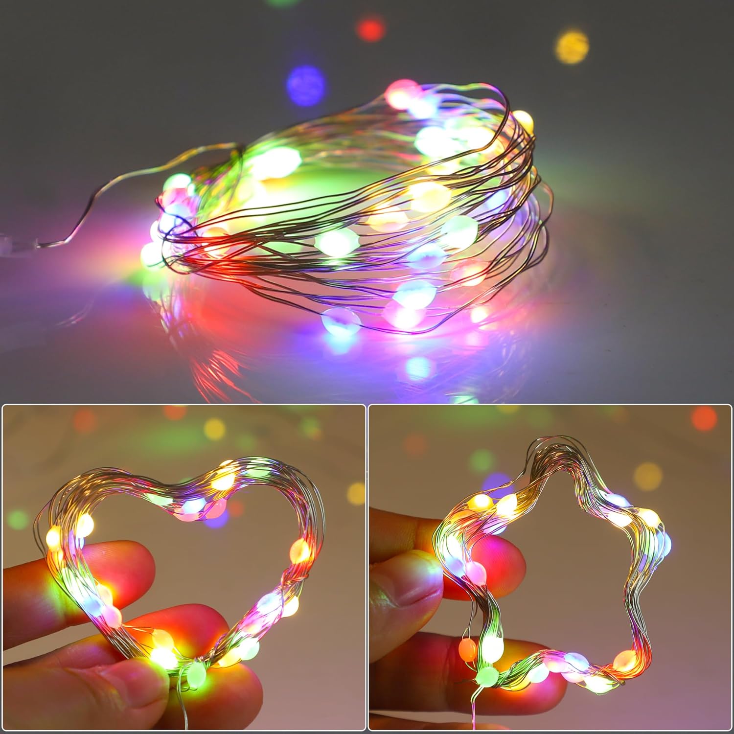 6 Pcs Fairy Lights Battery Operated, Christmas Tree Decor Twinkle Lights, 10 Feet 30 Leds String Lights, Flashing And Co