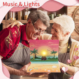 Anniversary Pop Up Cards, Musical Anniversary Card With Sunset On The Beach View, Beach Vacation Invitation Card For Women Men Couple Wife Husband