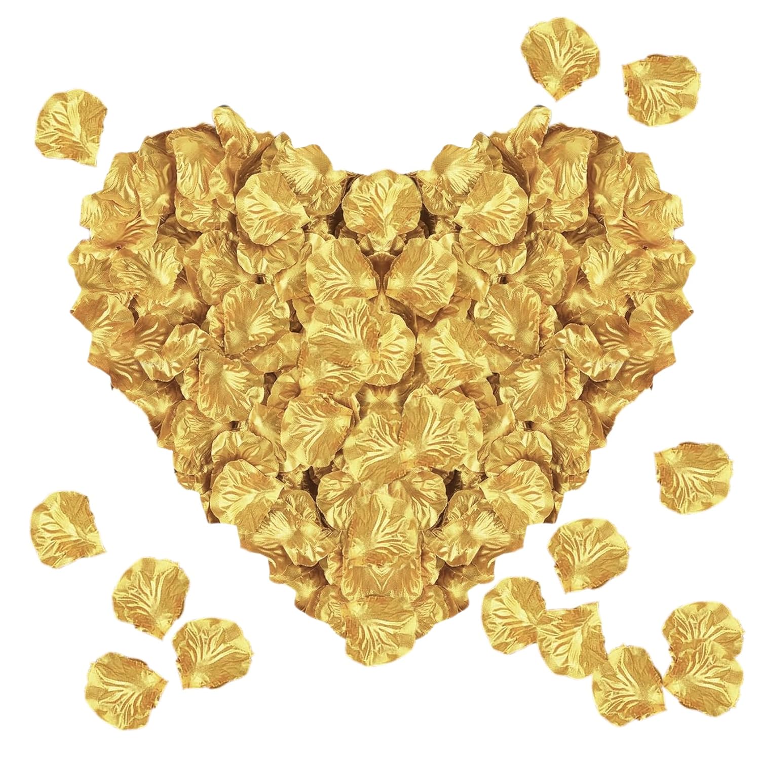 300Pcs Gold Artificial Silk Rose Petals Fake Rose Flower Petals For Valentines Romantic Night Wedding Proposal Anniversary Party Decorations(Gold)