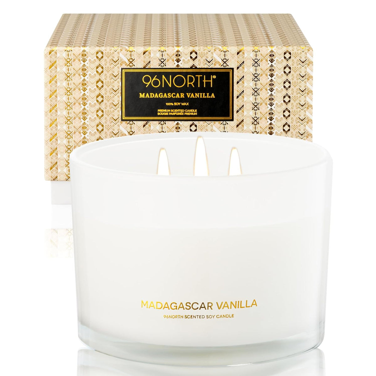Luxury Vanilla Soy Candles | Large 3 Wick Jar Candle | Up To 50 Hours Burning Time | 100% Natural Soy Wax | Relaxing Aromatherapy Aesthetic Candle | Housewarming Gift For Men And Women