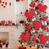 10 Sets Large Valentine'S Day Tree Decorations Trees Picks Candy Heart Tree Ornaments For Home Wedding Decor Gifts(Glitter,Red)