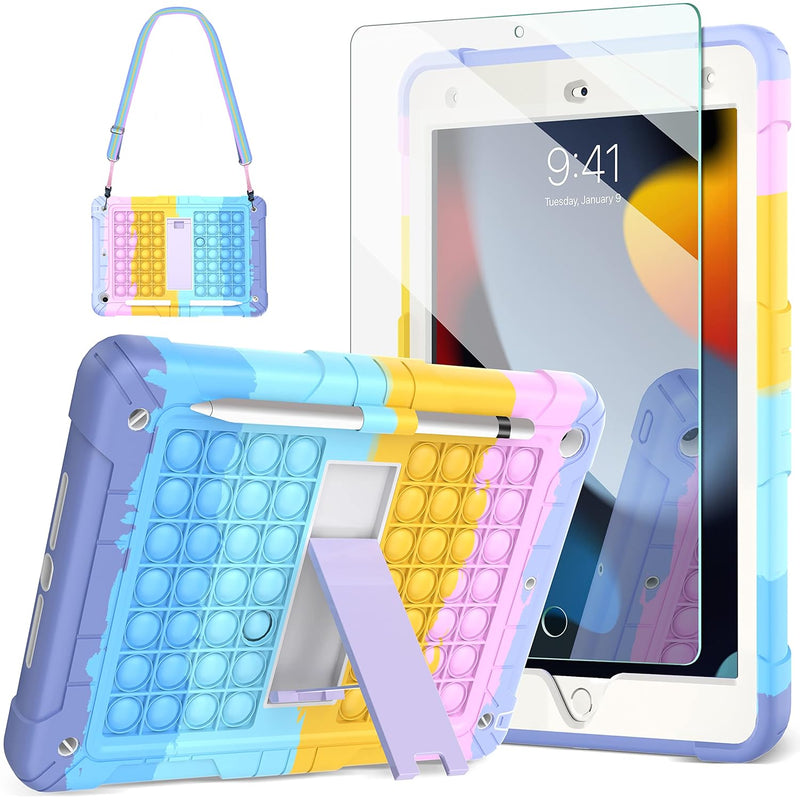 Ipad 9Th/8Th/7Th Generation Case 10.2 With 9H Tempered Glass Screen Protector