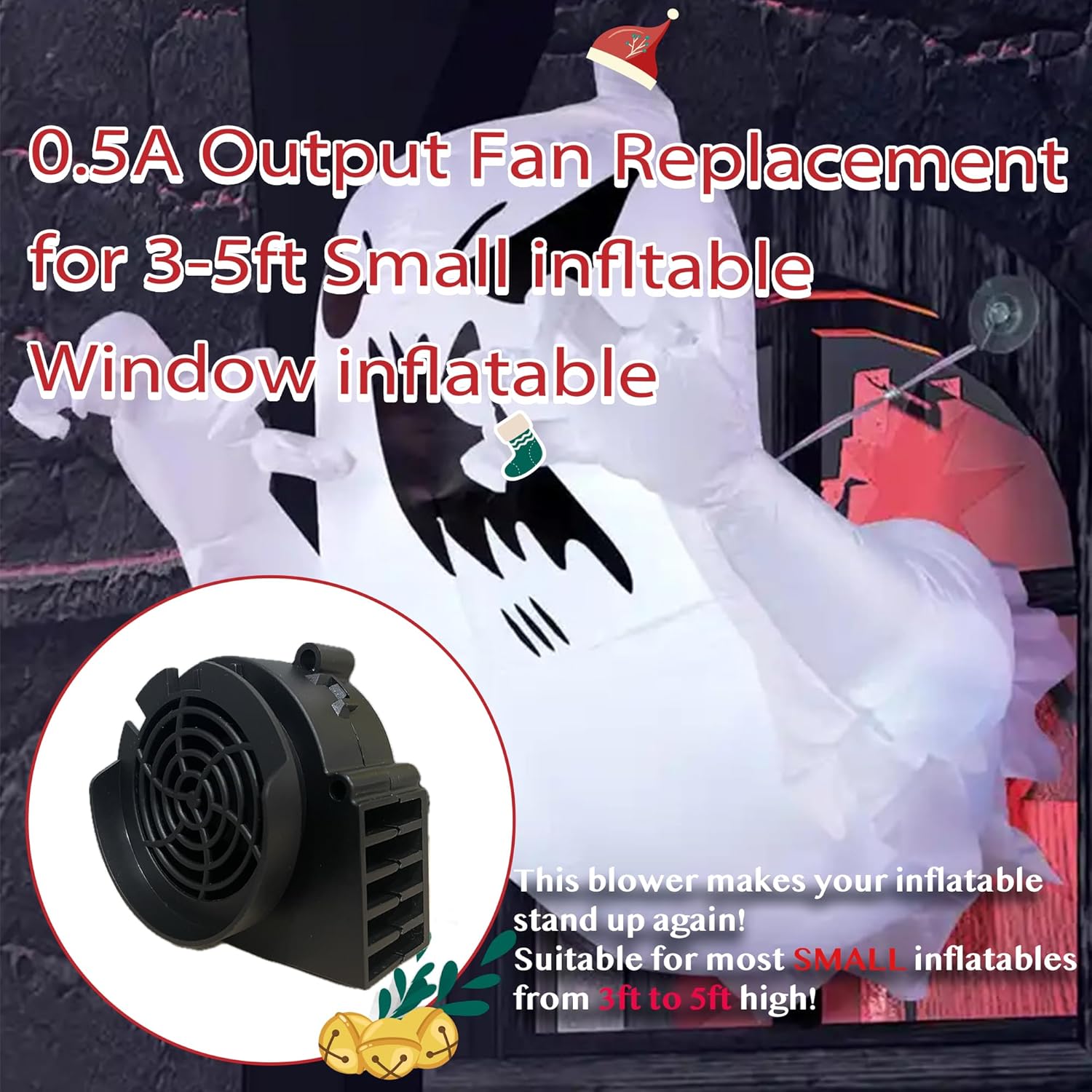 Halloween Inflatable Fan Replacement, Adapter For Christmas Inflatable Outdoor Decoration Blower For Xmas Blow Up Holida