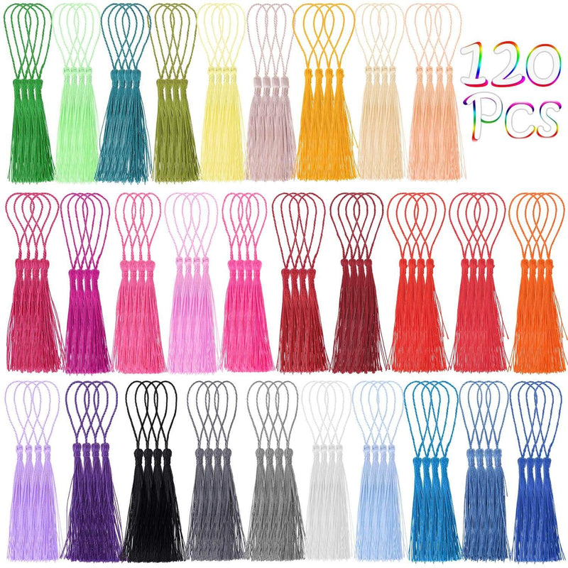 Tassels, 120Pcs Bookmark Tassels Silky Handmade Soft Craft Mini Tassels With L