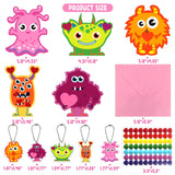 Valentines Cards For Kids, 30 Pack Monster Valentines Day Cards With Cute Monster Pendant Gifts & Envelopes - Exchange Gifts For School Classroom