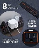 ShockBlocker 8 Outlet Surge Protector Power Strip Slim Design 3420 Joules