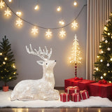 Ykl-1016, 21.5Cm With Acrylic Figure Light Up Reindeer Lighting, 20 Warm White Leds, 6H Timer Dual Power Supply Usb Or B